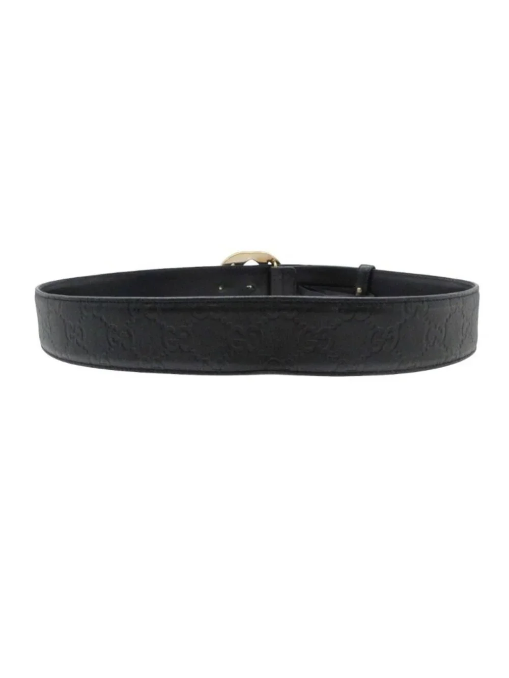 Gucci Belt Leather Interlocking GG Guccissima Black